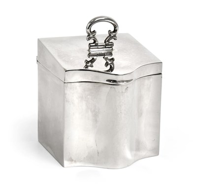 Lot 2100 - A George V Silver Box, by Mappin and Webb, Birmingham, 1916, in the form of a knife-box, oblong and