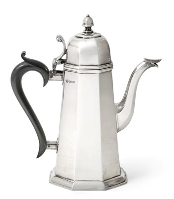 Lot 2105 - A George V Silver Coffee-Pot, by Jay, Richard Attenborough Co. Ltd., Chester, 1910, in the George I