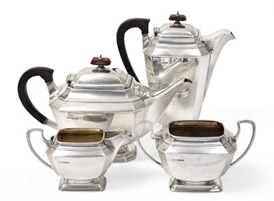 Lot 2107 - A Four-Piece George V Silver Tea-Service, by Frank Cobb and Co. Ltd., Sheffield, 1929, each...