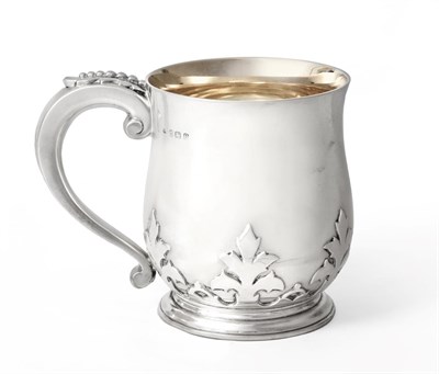 Lot 2111 - A George V Silver Mug, by Adie Brothers, Birmingham, 1932, baluster and on spreading foot, the...