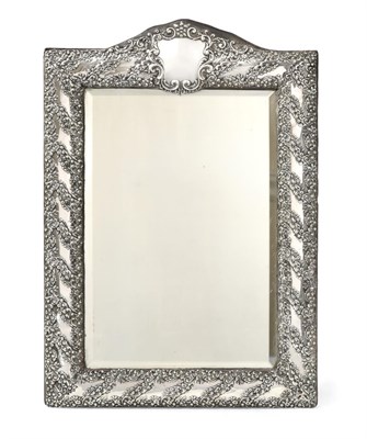 Lot 2113 - An Edward VII Silver Dressing-Table Mirror, by Henry Matthews, Birmingham, 1901, oblong, the...