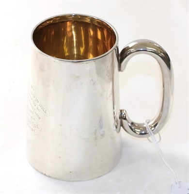 Lot 2116 - A George V Silver Mug, by William Hutton and Sons, Birmingham, 1914, tapering cylindrical and...