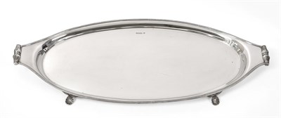 Lot 2121 - A George V Silver Tray, by Fenton Brothers Ltd., Sheffield, 1929, oval and with gadrooned...