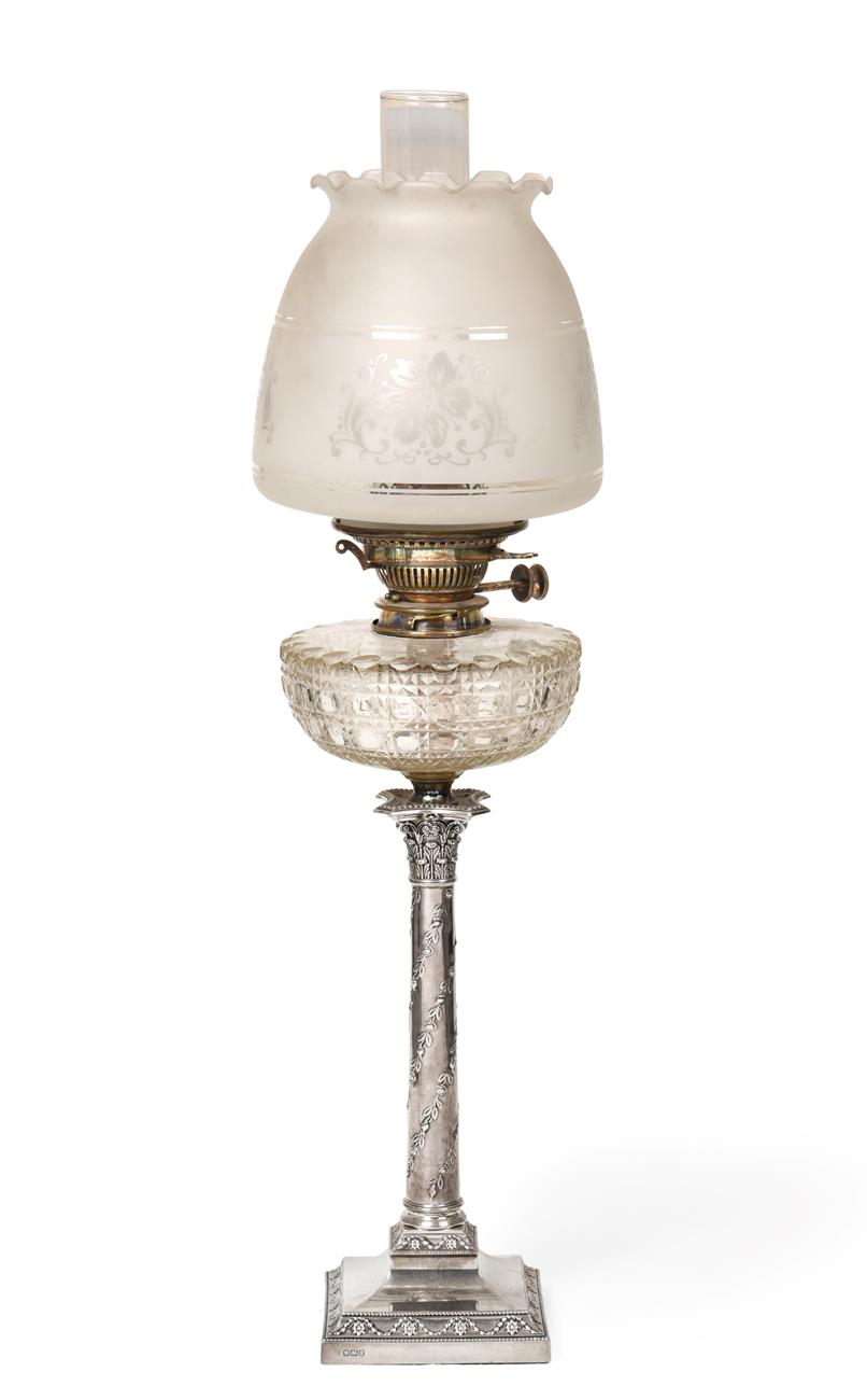 Lot 2126 - An Edward VII Silver Oil Lamp, by James Henry & Herbert Barraclough, Sheffield, 1908, Retailed...