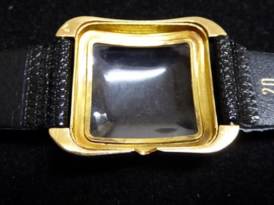 Lot 2169 - An 18 Carat Gold Automatic Centre Seconds Cushion Shaped Wristwatch, signed E Gubelin, Lucerne,...