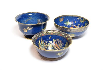 Lot 24 - Carlton ware blue ground chinoiserie pattern lustre including a ''Persian'' pattern bowl 23cm...