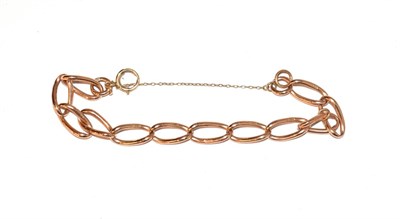 Lot 46 - A curb link bracelet, each link stamped '9' and '.375', length 20cm