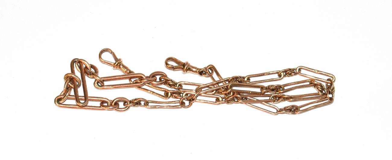 Lot 60 - A watch chain, stamped '9C', length 51.8cm
