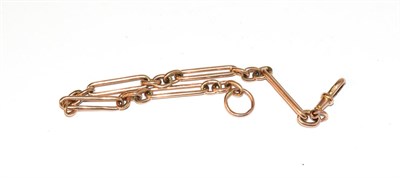 Lot 66 - A watch chain converted to a bracelet, stamped '9' and '.375', length 23.6cm