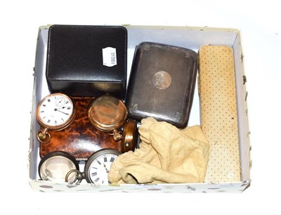 Lot 83 - Plated pocket watches, Tissot wristwatches, coins, Parker 61 fountain pen, plated combination...