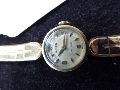 Lot 91 - A lady's 9 carat gold wristwatch, signed Rolex