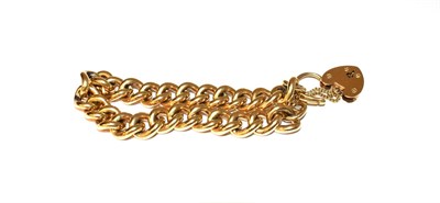 Lot 99 - A curb link bracelet, each link stamped '9' and '.375', length 18.5cm