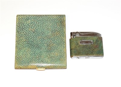 Lot 106 - A George VI silver and shagreen cigarette-case, by Puddefoot, Bowers & Simonett Ltd., London, 1948