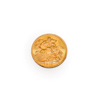 Lot 118 - Edward VII, 1910 Sovereign. Melbourne mint. Obv: Bare head right. Rev: St. George and the dragon, M