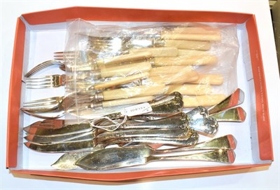 Lot 164 - A set of eleven continental fish knives, maker's mark BSF, stamped '925', each with foliage stamped