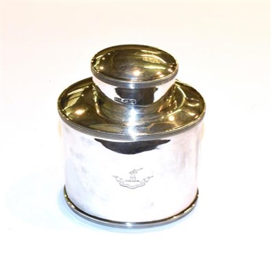 Lot 169 - An Edward VII Silver tea caddy, by Henry Atkin, Sheffield, 1907, plain oval and with reeded borders