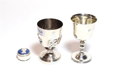 Lot 184 - Two Elizabeth II silver goblets, the first by Barker Ellis Silver Co., Birmingham, 1972, with...
