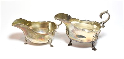 Lot 187 - An Edward VII silver sauce boat, by Martin and Hall, Sheffield, 1908 and a George V silver...