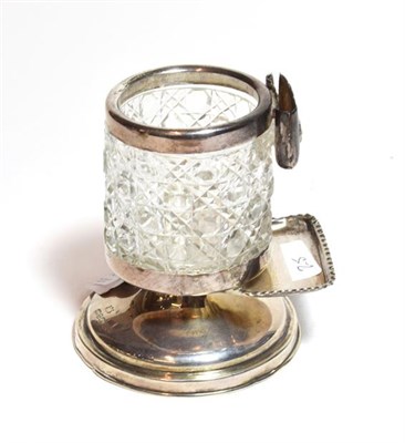 Lot 188 - A Victorian silver mounted cut glass cigarette vase, probably by T H Hazlewood & Co.,...