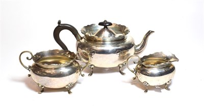 Lot 199 - A George V silver tea-service, by Hukin and Heath Ltd., Birmingham, 1919, each piece bombe and...
