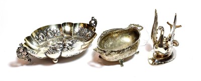 Lot 203 - A Swiss silver bowl, by Ulrich Sauter, Basel, Circa 1900, oval and on four ball feet, the sides and