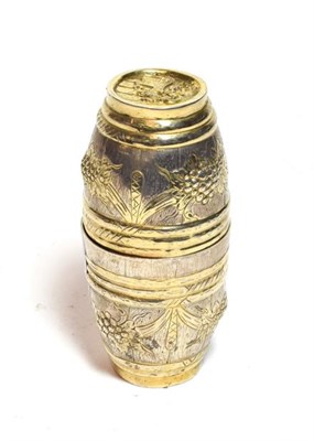 Lot 218 - A German parcel-gilt silver double-beaker, possibly Hanau, late 19th/early 20th century, each...
