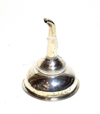 Lot 219 - A George III silver wine-funnel, possibly by John Hutson, London, 1782, of typical form with beaded