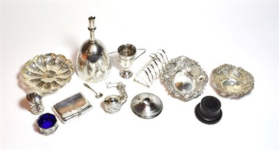 Lot 228 - A collection of silver including a Victorian goblet, engraved with an inscription (the foot...