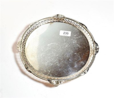 Lot 235 - A George V Silver Salver, by Manoah Rhodes and Sons Ltd., London, 1923, shaped circular and on four