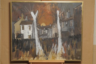 Lot 996 - Tom Durkin (1928-1990) "North Street, Haworth, Winter" Inscribed and numbered verso, oil on canvas