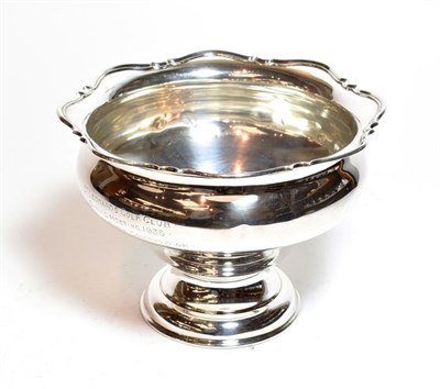 Lot 254 - A George V silver rose bowl, by Henry Atkin, Sheffield, 1929, tapering cylindrical and with...