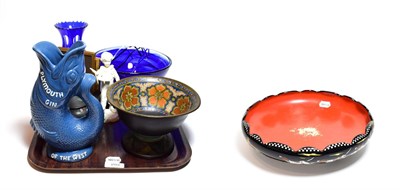 Lot 282 - 20th century ceramics and glass including a Plymouth Gin blue ground glug jug, Gouda bowl,...
