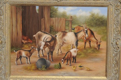 Lot 1000 - Carl Andrew Whitfield (b.1958)  Farmyard scene Signed, oil on panel, 44cm by 59.5cm