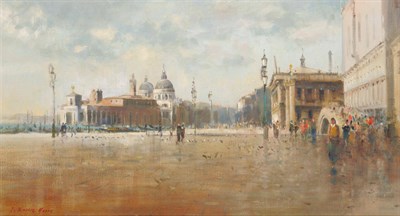 Lot 1004 - J...Barrie Haste (1931-2011) "Riva Degli Schiavoni, Venice" Signed, inscribed verso, oil on canvas