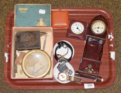 Lot 326 - A Tissot wristwatch, Rotary wristwatch Mickey Mouse Lorus wristwatch, mantel timepiece,...