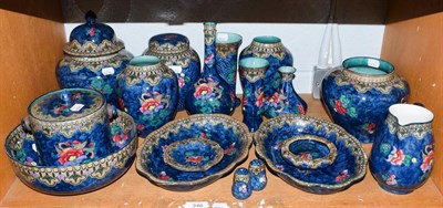 Lot 346 - Losol Ware comprising ''Magnolia'' pattern baluster jar and cover, ginger jar and cover, a...
