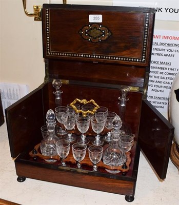 Lot 355 - A 19th century cased liquor set