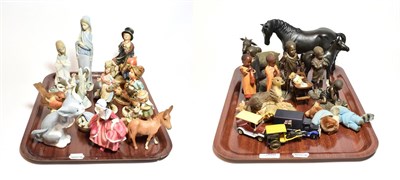 Lot 388 - Lladro, Beswick and Royal Doulton, together with two albums of modern postcards, The Beatles 'A...
