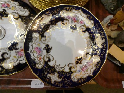 Lot 389 - Royal Crown Derby blue-ground and gilt part dessert service comprising six cups and saucers, a...