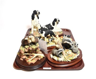 Lot 392 - Border Fine Arts 'Pair of English Springer Spaniels', model No. B0699B (black and white) by...