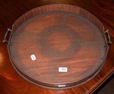 Lot 423 - A twin handled wooden tray