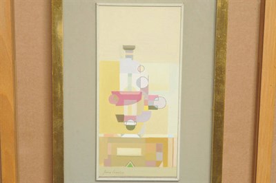 Lot 1014 - James Cumming RSA, RSW (1922-1991) "Microscope" Signed, inscribed on an old label verso, oil on...