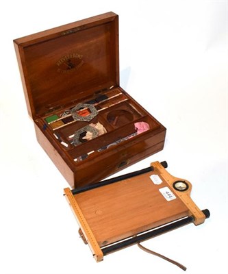 Lot 444 - * A Victorian mahogany artist's paint box, hinged lid, labelled 'Reeves & Son' together with a...