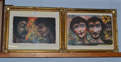 Lot 1031 - After Eduard Goerg (1893-1969) ''Adam and Eve'' & ''Three Bathers'' two signed and numbered prints