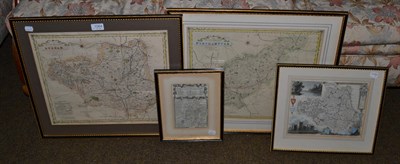 Lot 1064 - Four maps depicting, Durham x2, Leicestershire and Northamptonshire
