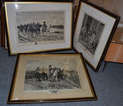 Lot 1083 - * Three 19th century prints of Napoleonic War subjects, after Messonier, framed and glazed (3)