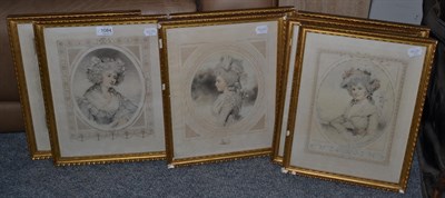Lot 1084 - * A collection of French 18th century style fashion prints, framed and glazed (7)