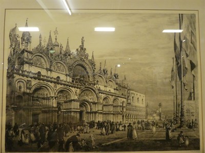 Lot 1104 - * Axel H. Haig (1835-1921) View of St. Marks, Venice, pencil signed engraving, 62cm by 84cm, framed