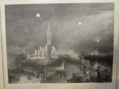 Lot 1104 - * Axel H. Haig (1835-1921) View of St. Marks, Venice, pencil signed engraving, 62cm by 84cm, framed