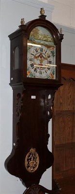 Lot 1144 - A 19th century oak Dutch drop dial wall clock